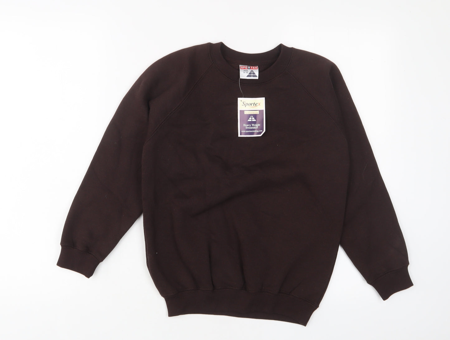 Sportex Boys Brown Cotton Pullover Sweatshirt Size 9-10 Years Pullover