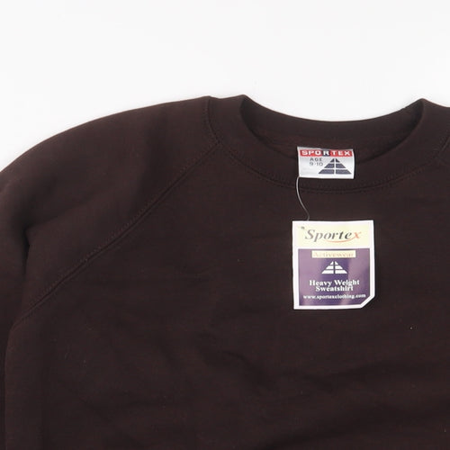 Sportex Boys Brown Cotton Pullover Sweatshirt Size 9-10 Years Pullover