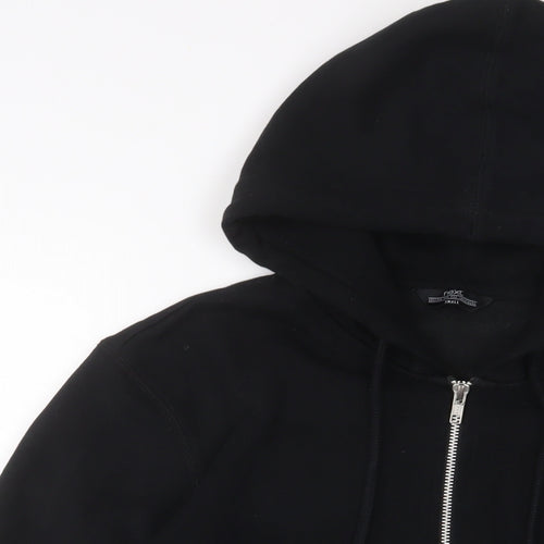 NEXT Womens Black Cotton Full Zip Hoodie Size S - Embroidered