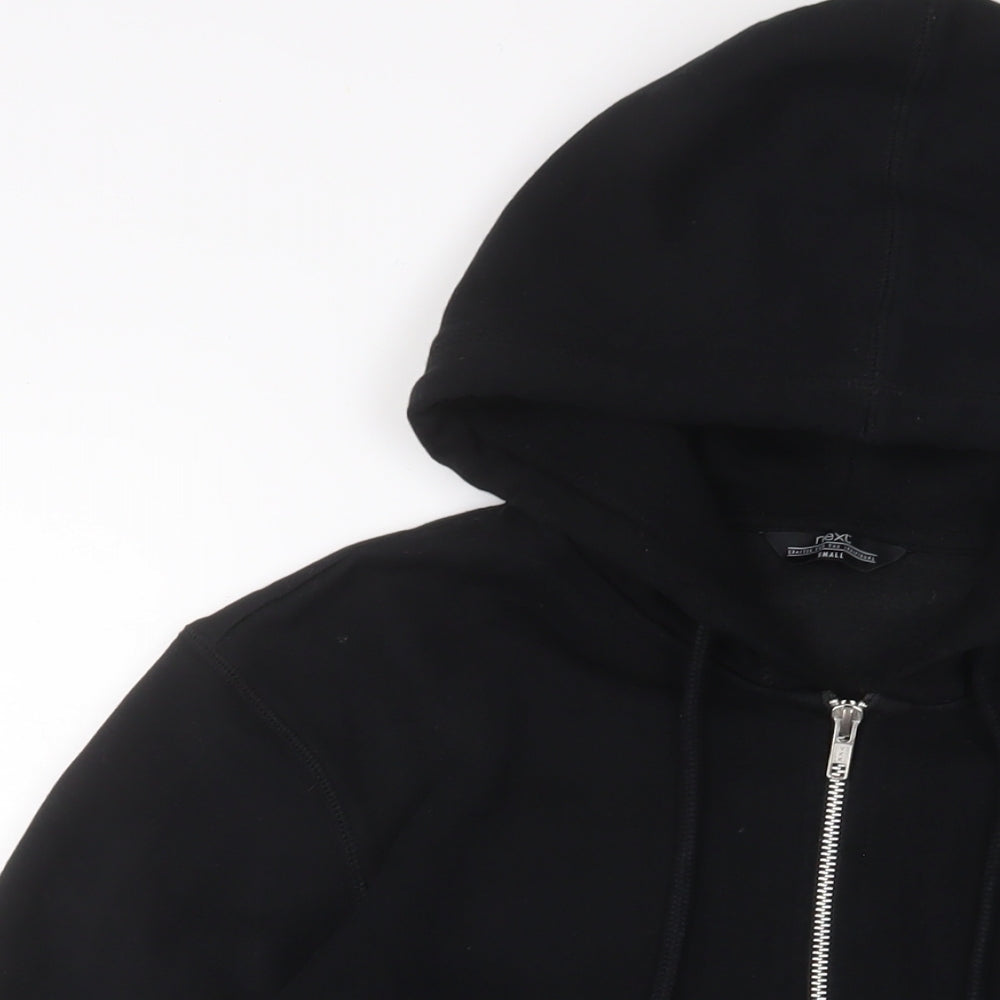 NEXT Womens Black Cotton Full Zip Hoodie Size S - Embroidered
