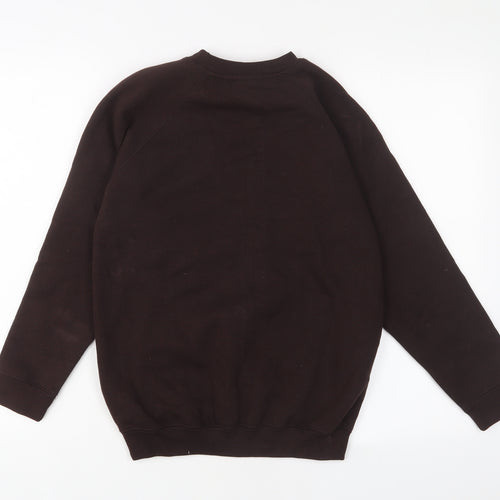 Sportex Boys Brown Cotton Pullover Sweatshirt Size 11-12 Years Pullover - Embroidered
