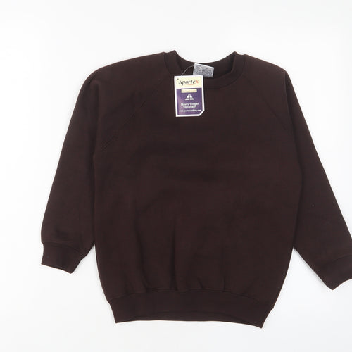 Sportex Boys Brown Cotton Pullover Sweatshirt Size 7-8 Years Pullover