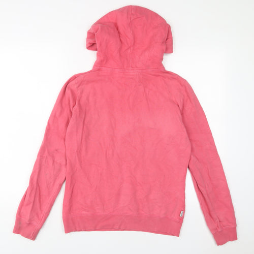 Franklin & Marshall Womens Pink Cotton Full Zip Hoodie Size M Zip - Logo, Embroidered