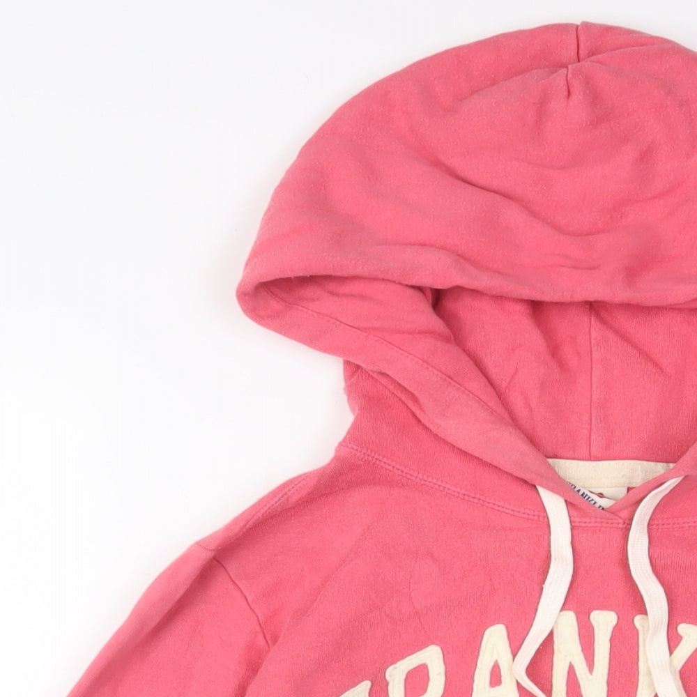Franklin & Marshall Womens Pink Cotton Full Zip Hoodie Size M Zip - Logo, Embroidered