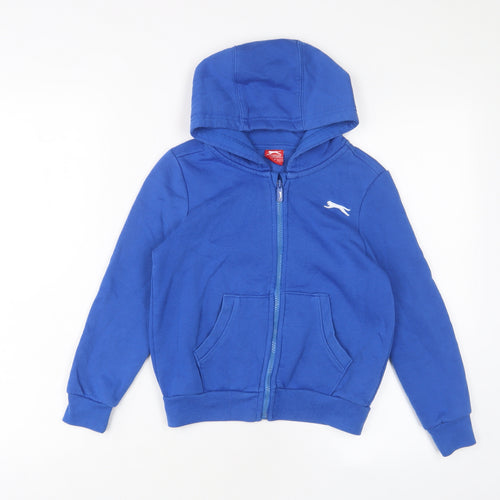 Slazenger Boys Blue Cotton Full Zip Hoodie Size 7-8 Years Zip