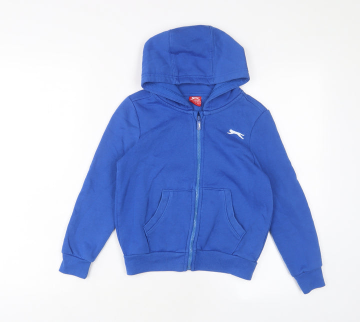 Slazenger Boys Blue Cotton Full Zip Hoodie Size 7-8 Years Zip