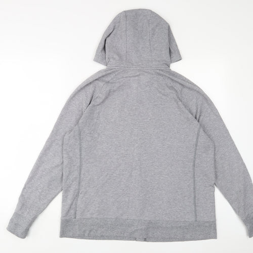 Marks and Spencer Womens Grey Cotton Full Zip Hoodie Size 18 Zip - Zip Pockets