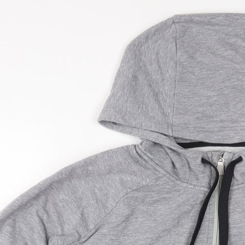 Marks and Spencer Womens Grey Cotton Full Zip Hoodie Size 18 Zip - Zip Pockets