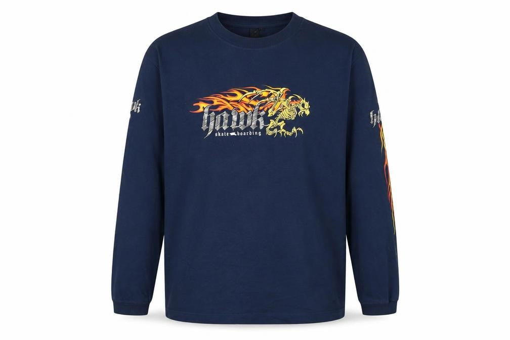 Front view of Hank boys’ blue cotton basic t-shirt, size 16, years crew neck pullover - tall