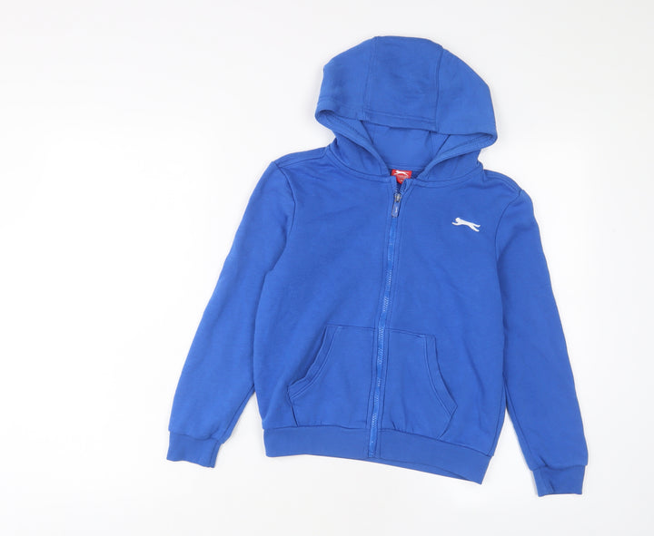 Slazenger Boys Blue Cotton Full Zip Hoodie Size 9-10 Years Zip