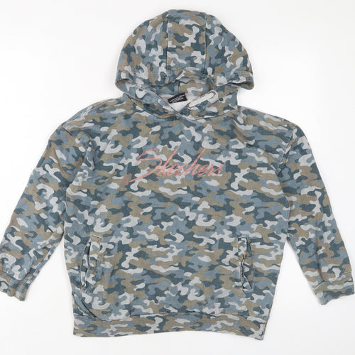 sketchers Boys Multicoloured Camouflage Cotton Pullover Hoodie Size 10-11 Years Pullover