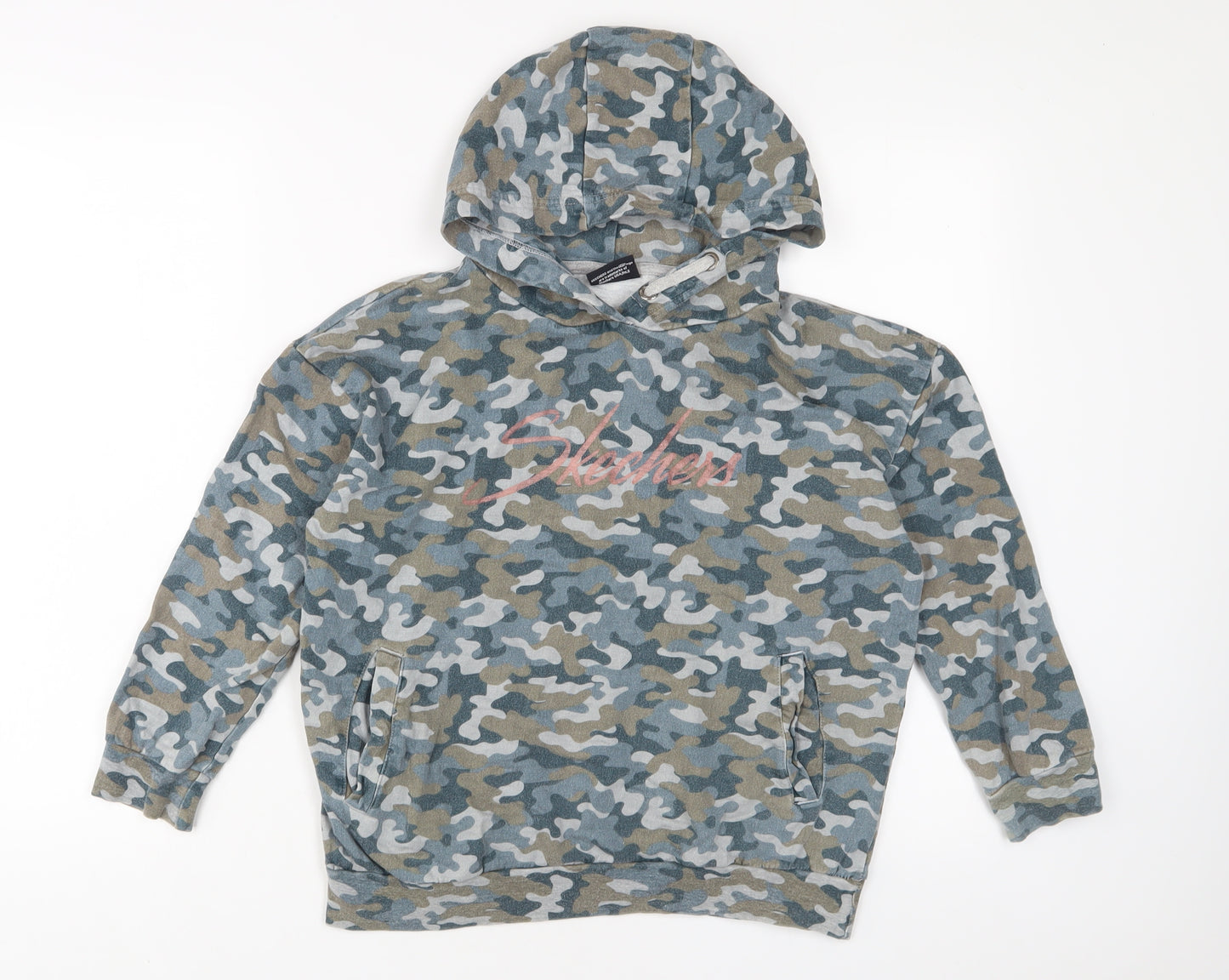 sketchers Boys Multicoloured Camouflage Cotton Pullover Hoodie Size 10-11 Years Pullover