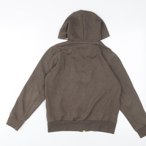 Brownies Girls Brown Cotton Full Zip Hoodie Size 9-10 Years Zip - Embroidered