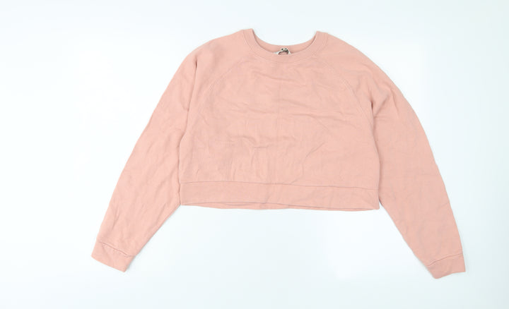 Miss Selfridge Womens Pink Cotton Pullover Sweatshirt Size S Pullover