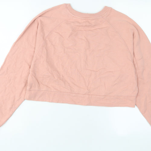 Miss Selfridge Womens Pink Cotton Pullover Sweatshirt Size S Pullover