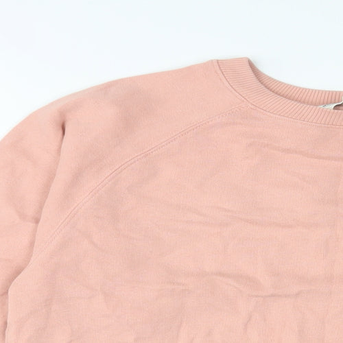 Miss Selfridge Womens Pink Cotton Pullover Sweatshirt Size S Pullover