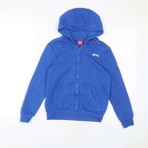 Slazenger Boys Blue Cotton Full Zip Hoodie Size 9-10 Years Zip