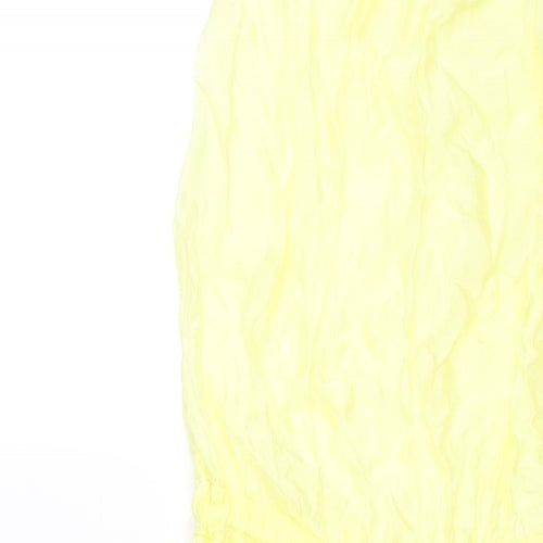 Collezione Gaia Womens Yellow Viscose Shift Size S Round Neck Pullover - Drawstring Waist