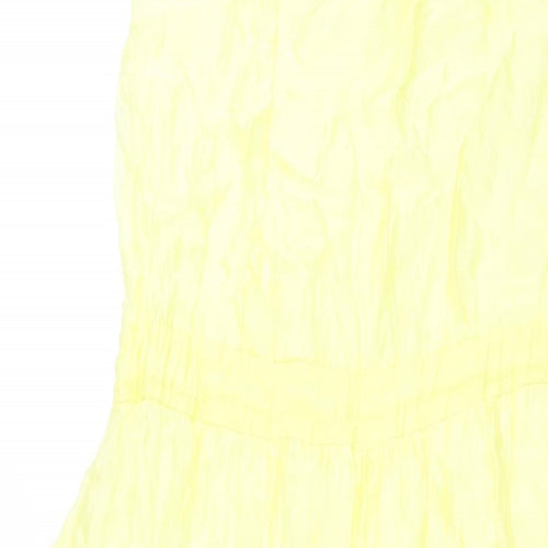 Collezione Gaia Womens Yellow Viscose Shift Size S Round Neck Pullover - Drawstring Waist