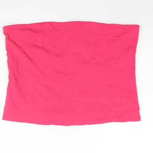 Marks and Spencer Womens Pink Cotton Basic Blouse Size XL Square Neck - Bandeau