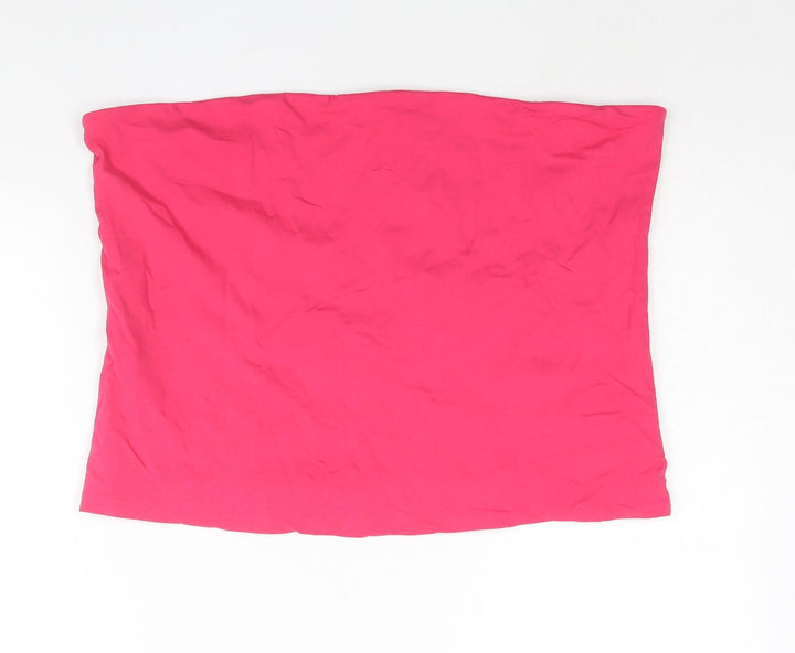 Marks and Spencer Womens Pink Cotton Basic Blouse Size XL Square Neck - Bandeau