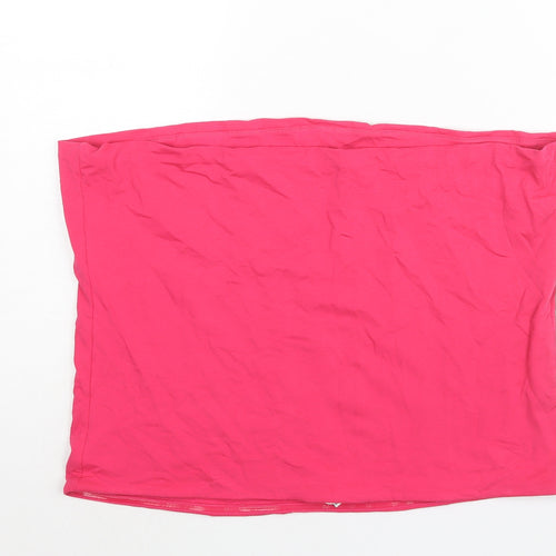 Marks and Spencer Womens Pink Cotton Basic Blouse Size XL Square Neck - Bandeau