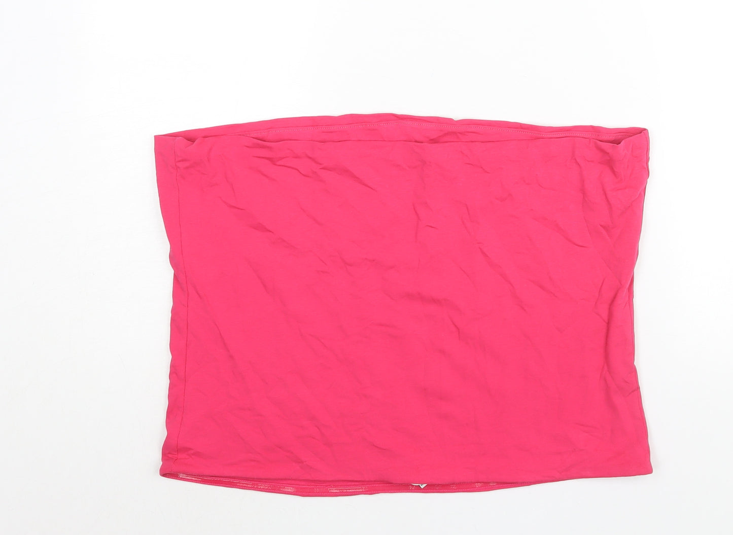 Marks and Spencer Womens Pink Cotton Basic Blouse Size XL Square Neck - Bandeau
