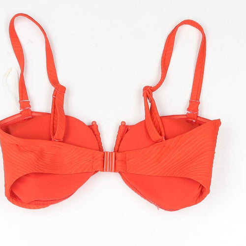 Marks and Spencer Womens Red Polyester Bikini Size 16 - Padded Ribbed