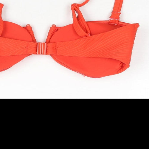Marks and Spencer Womens Red Polyester Bikini Size 16 - Padded Ribbed