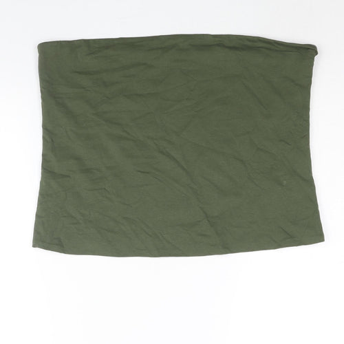 Marks and Spencer Womens Green Cotton Basic Blouse Size XL Square Neck - Bandeau