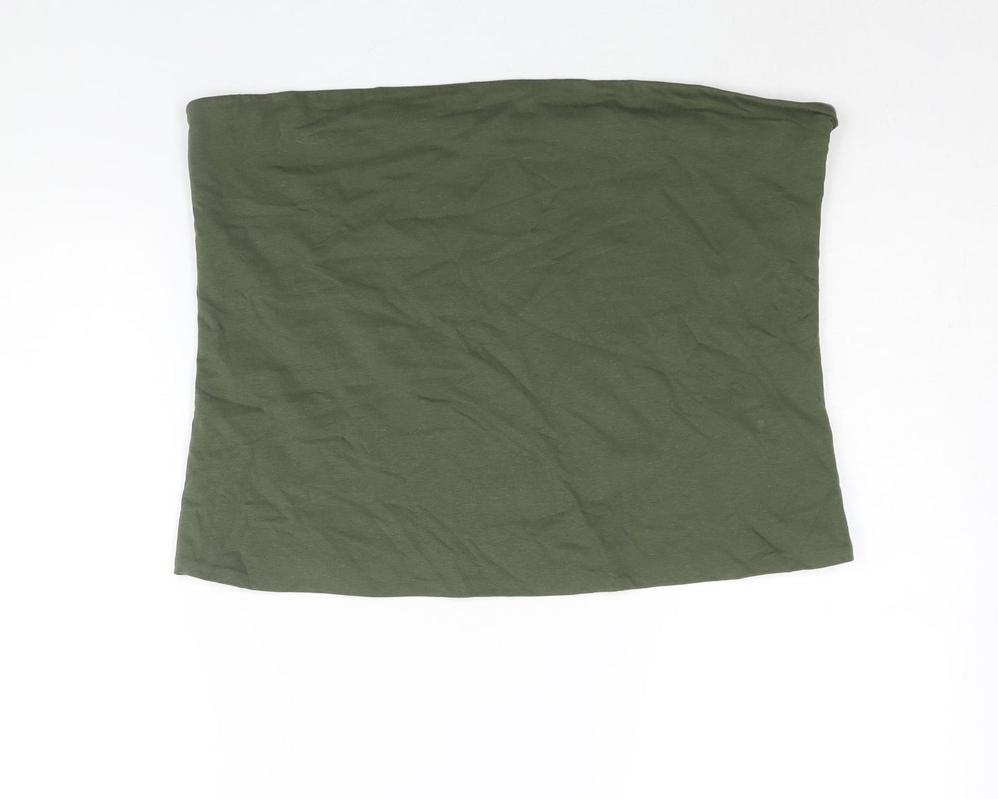 Marks and Spencer Womens Green Cotton Basic Blouse Size XL Square Neck - Bandeau