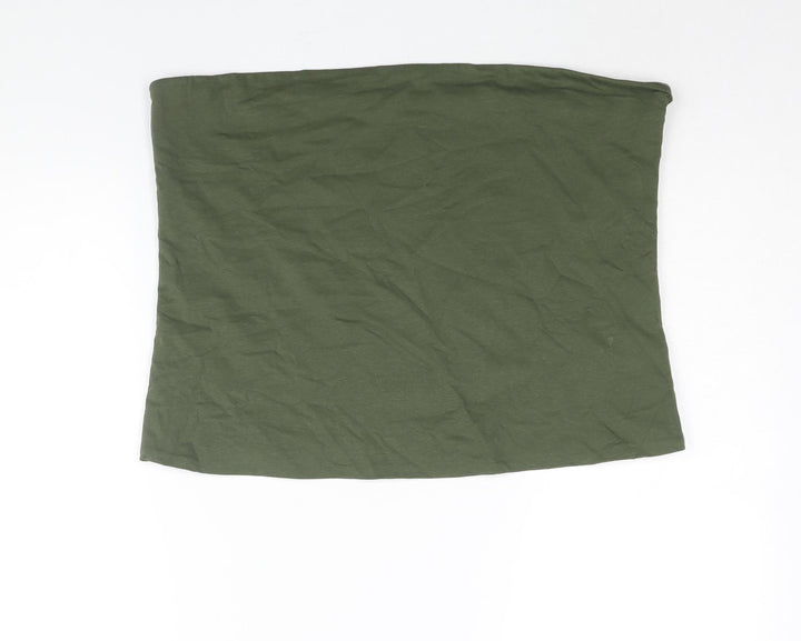 Marks and Spencer Womens Green Cotton Basic Blouse Size XL Square Neck - Bandeau