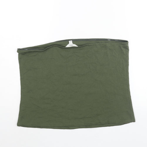 Marks and Spencer Womens Green Cotton Basic Blouse Size XL Square Neck - Bandeau