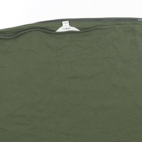 Marks and Spencer Womens Green Cotton Basic Blouse Size XL Square Neck - Bandeau