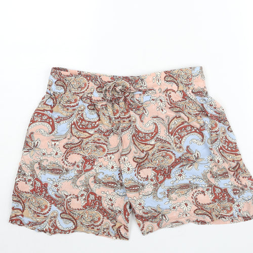 Soyaconcept Womens Multicoloured Paisley Polyester Basic Shorts Size 30 in L5 in Regular Drawstring