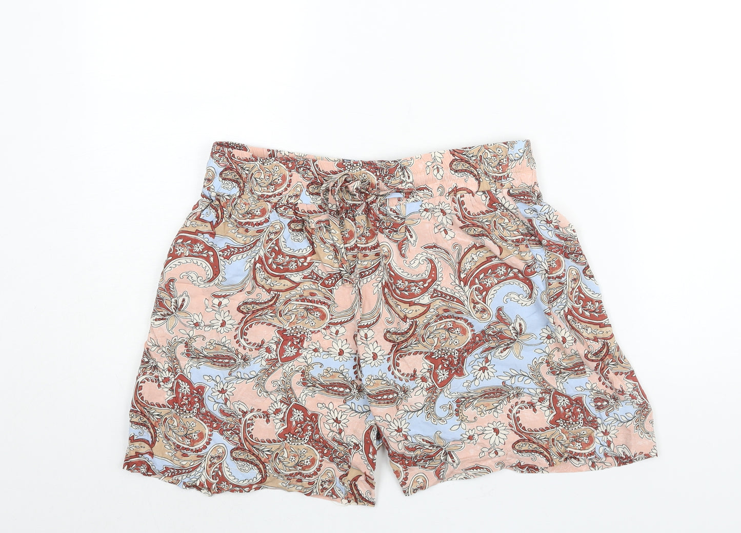 Soyaconcept Womens Multicoloured Paisley Polyester Basic Shorts Size 30 in L5 in Regular Drawstring