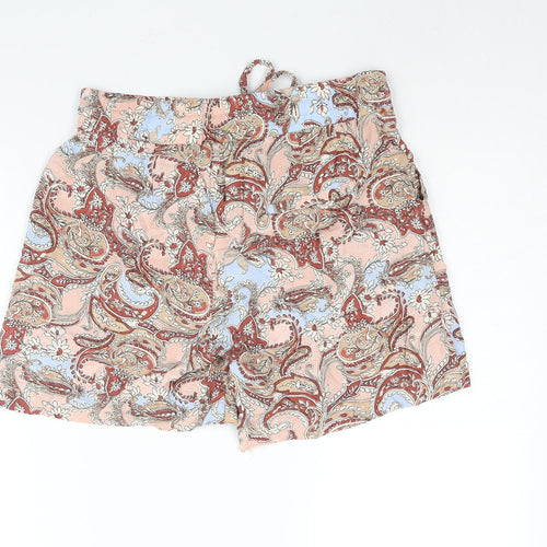 Soyaconcept Womens Multicoloured Paisley Polyester Basic Shorts Size 30 in L5 in Regular Drawstring