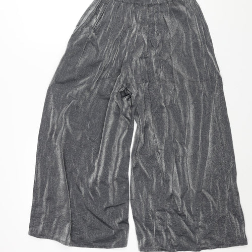 Light Be Womens Silver Viscose Cropped Trousers Size XS L22 in Regular - Elasticated Waist