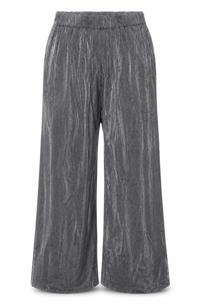 Light Be Womens Silver Viscose Cropped Trousers Size XS L22 in Regular - Elasticated Waist