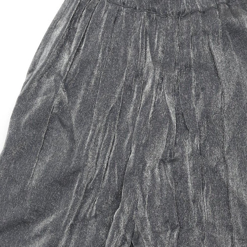 Light Be Womens Silver Viscose Cropped Trousers Size XS L22 in Regular - Elasticated Waist
