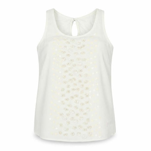 NEXT Womens Ivory Polyester Camisole Blouse Size 6 Scoop Neck - Applique Flowers Sequin