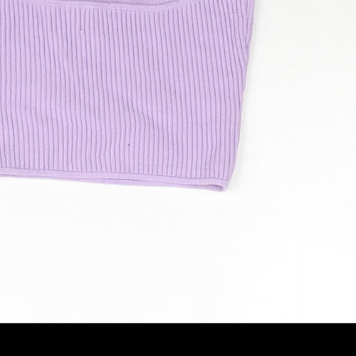 H&M Womens Purple Square Neck Viscose Pullover Jumper Size S - Bandeau
