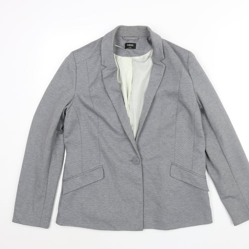 Oasis Womens Grey Jacket Blazer Size 14 Button