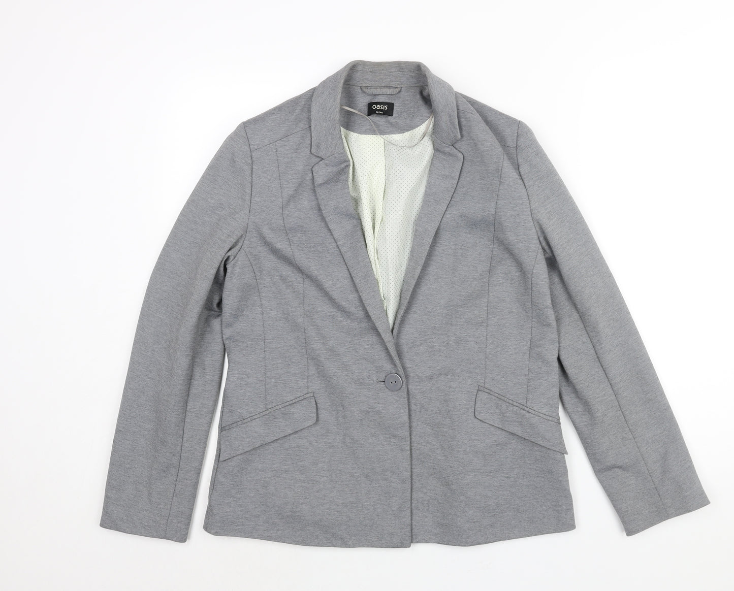 Oasis Womens Grey Jacket Blazer Size 14 Button