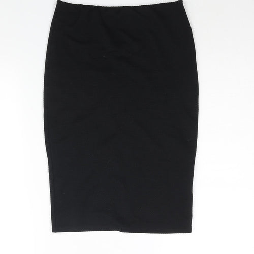 New Look Womens Black Polyester Straight & Pencil Skirt Size 10 - Textured