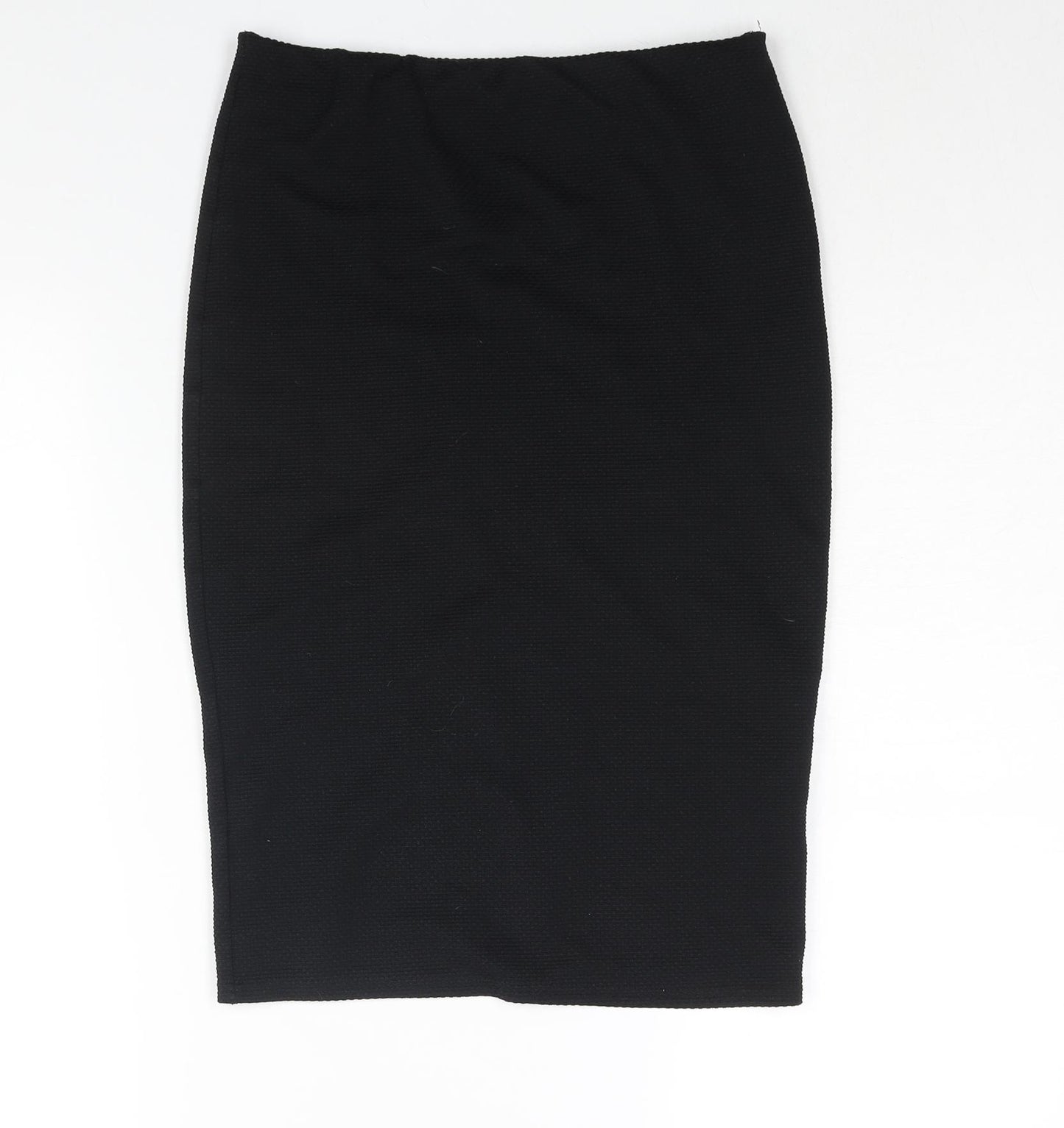 New Look Womens Black Polyester Straight & Pencil Skirt Size 10 - Textured