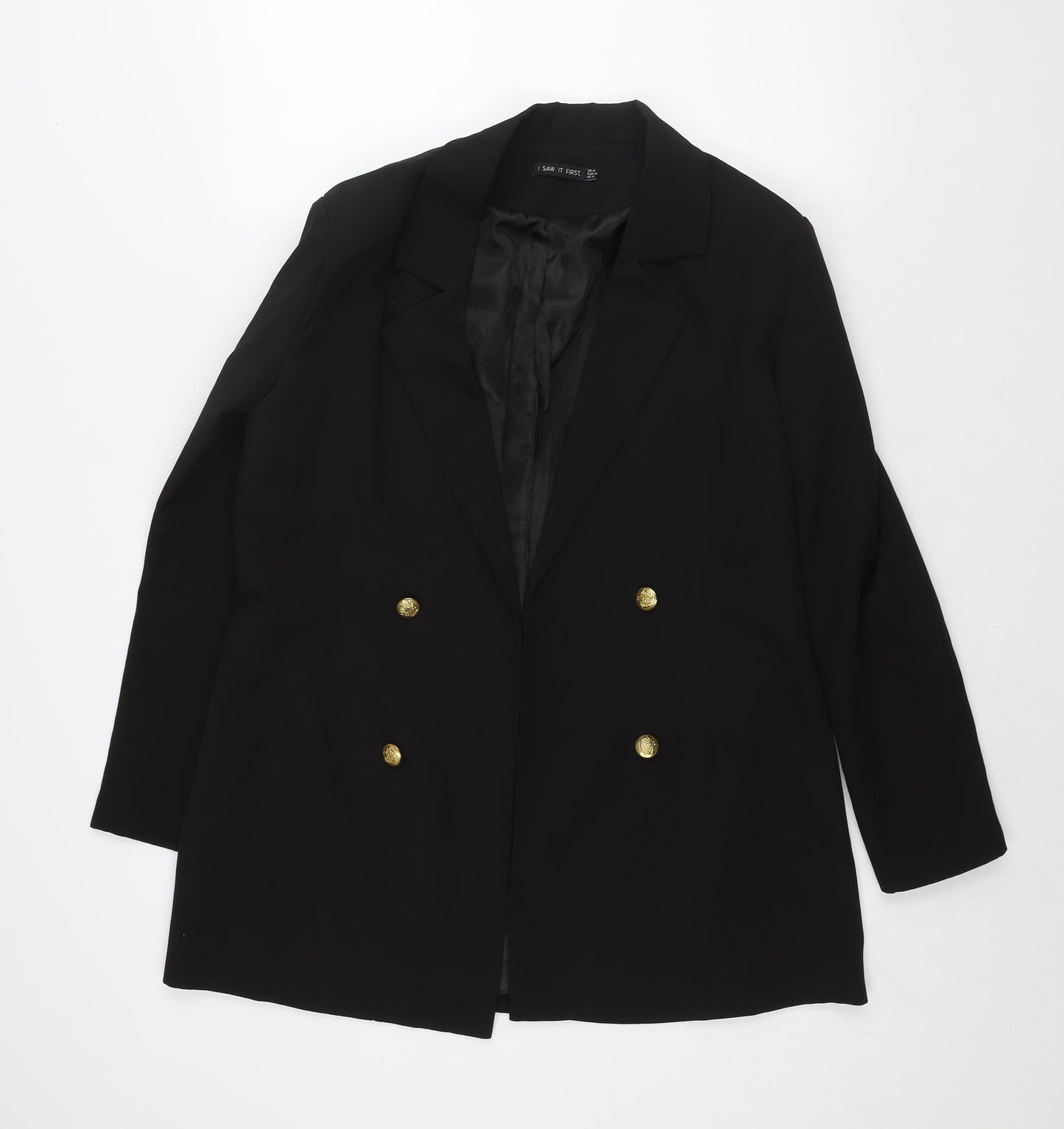 I SAW IT FIRST Womens Black Jacket Blazer Size 14 - No Closure