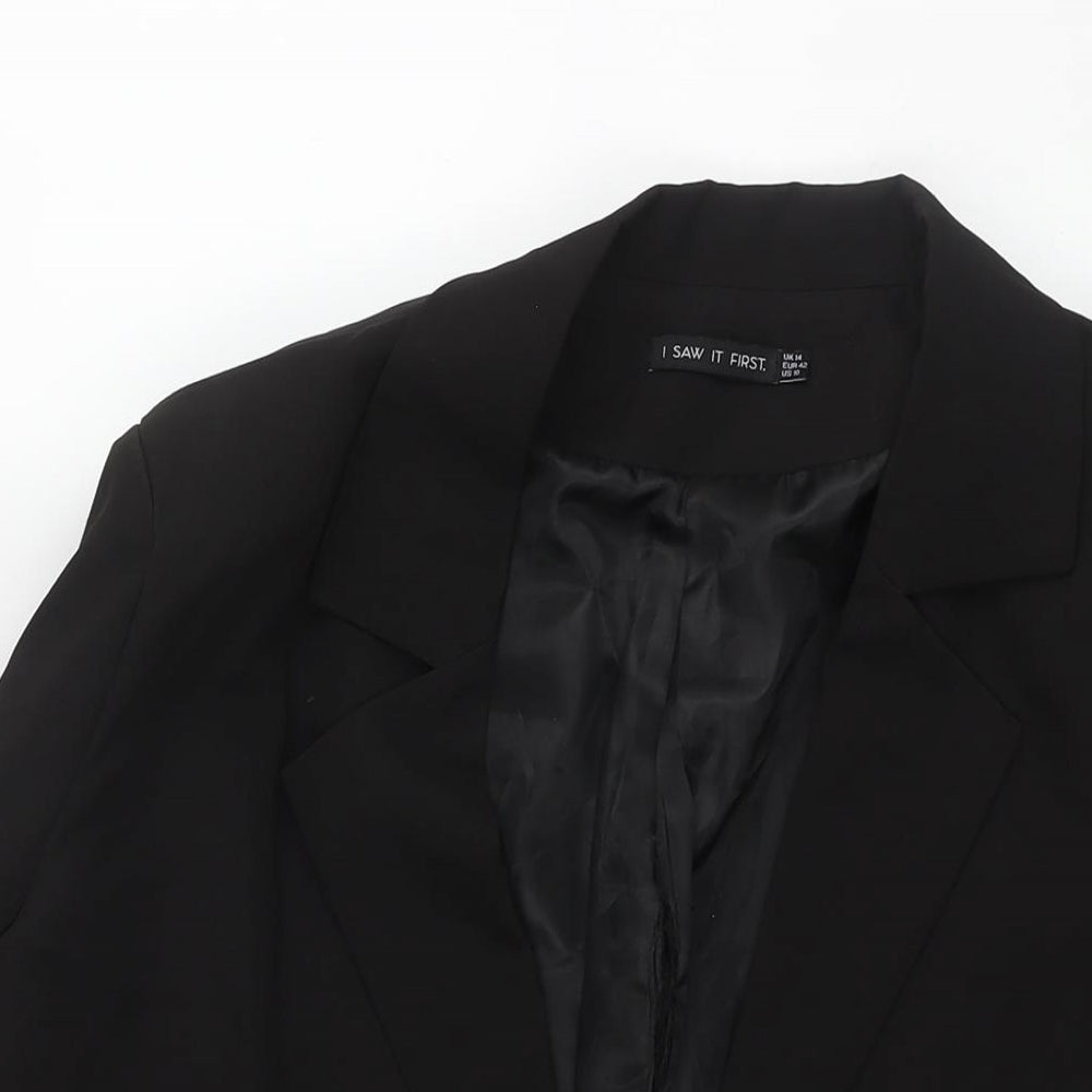 I SAW IT FIRST Womens Black Jacket Blazer Size 14 - No Closure