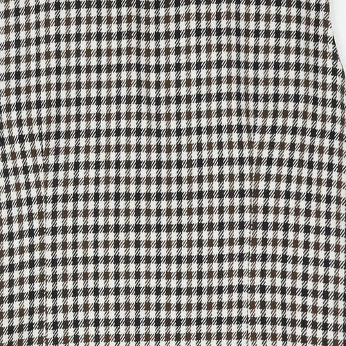 Swirla Womens Brown Check Jacket Waistcoat Size 18 Button - Houndstooth Vintage