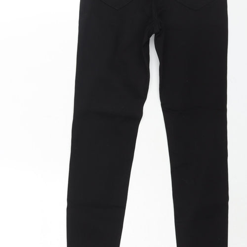 Marks and Spencer Womens Black Cotton Skinny Jeans Size 6 L26 in Regular Zip